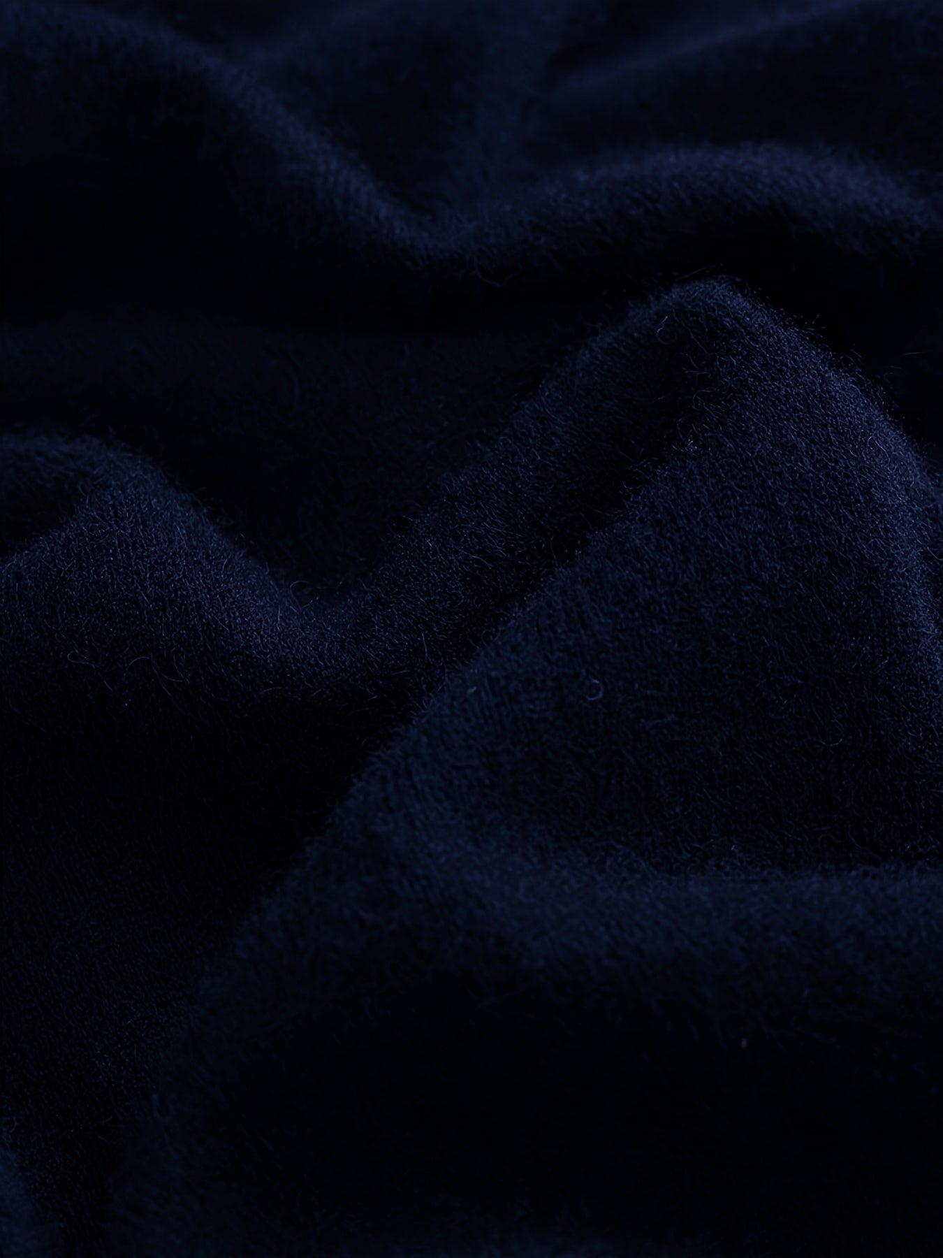 Granatowy Sweter 100% Wełny Męski