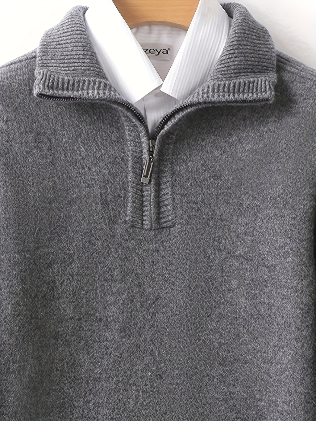 Męski sweter z suwakiem 100% Wełna