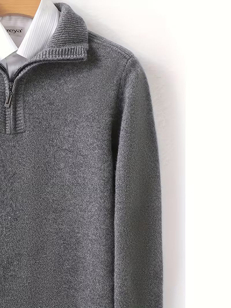 Męski sweter z suwakiem 100% Wełna