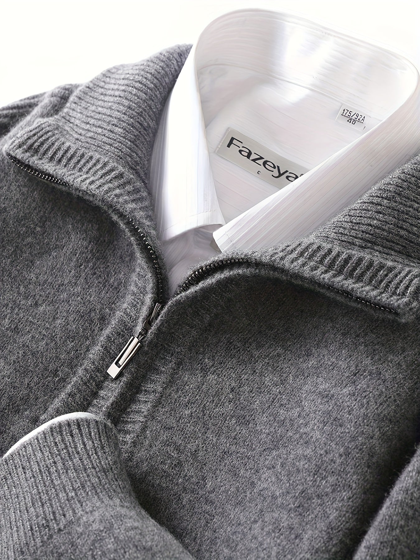 Męski sweter z suwakiem 100% Wełna