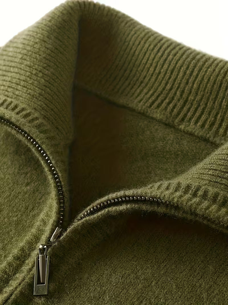 Męski sweter z suwakiem 100% Wełna