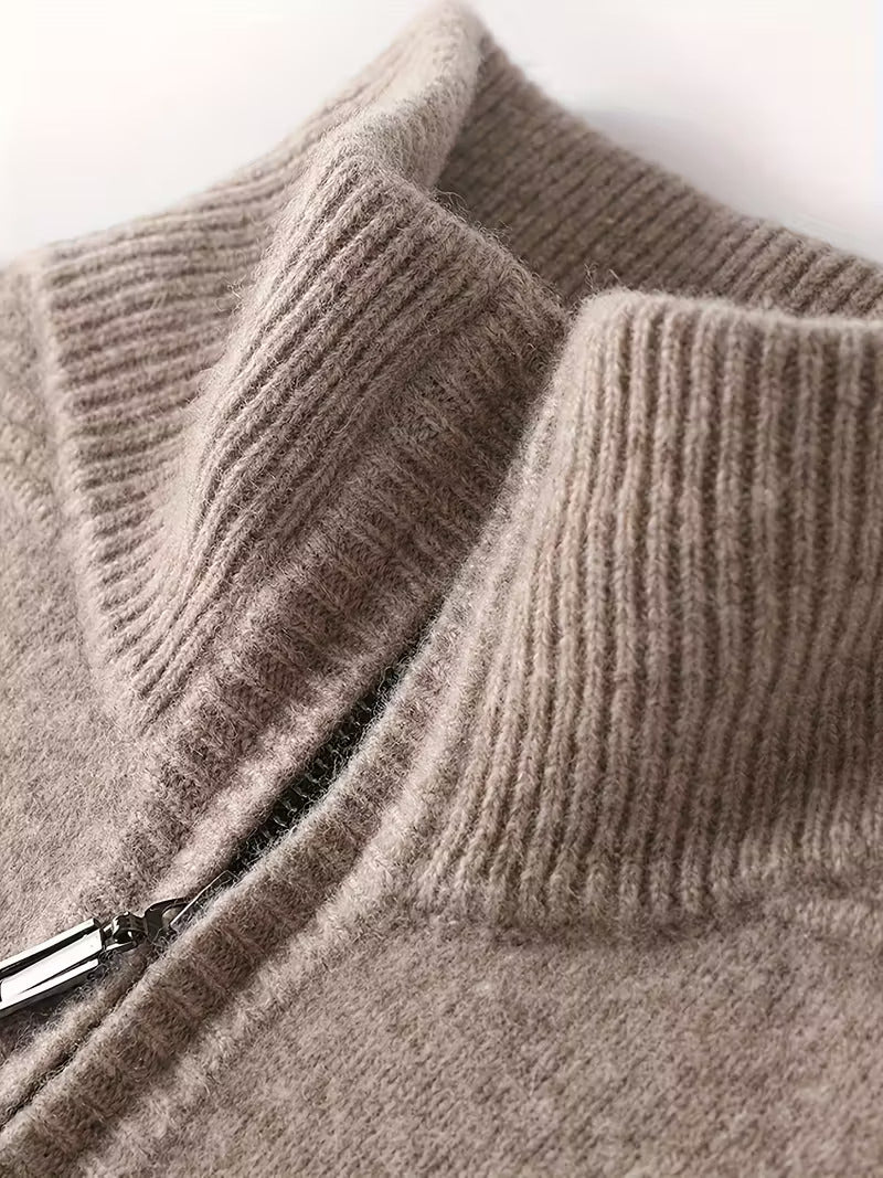 Męski sweter z suwakiem 100% Wełna