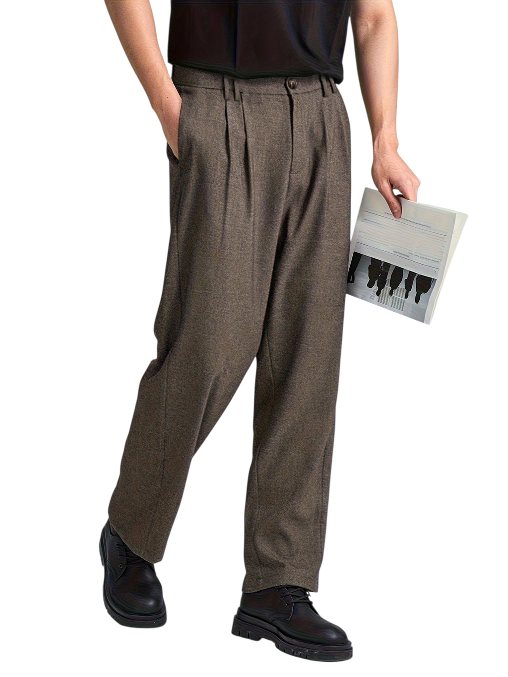Męskie spodnie z mieszanki wełny