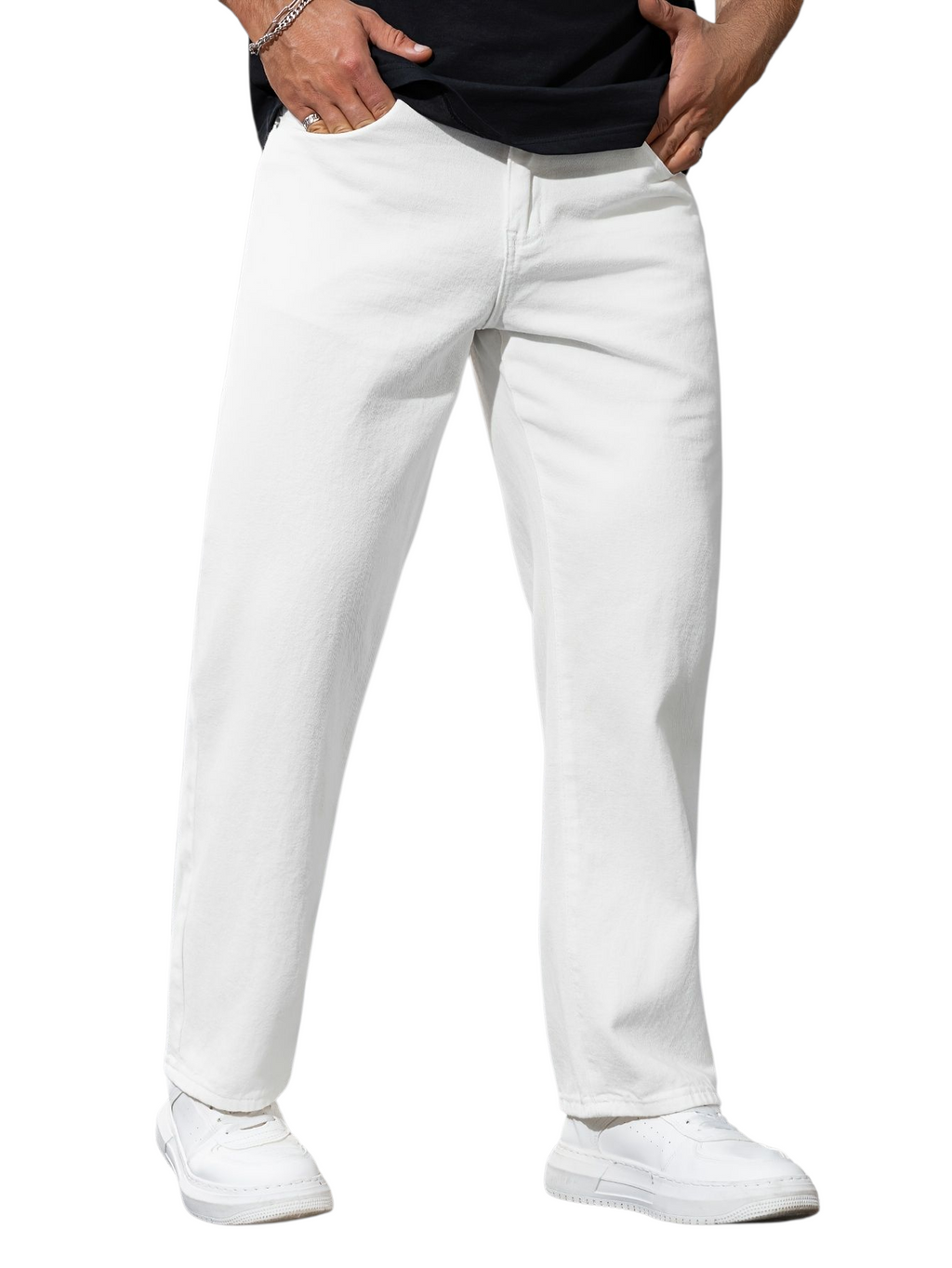 Białe jeansy męskie