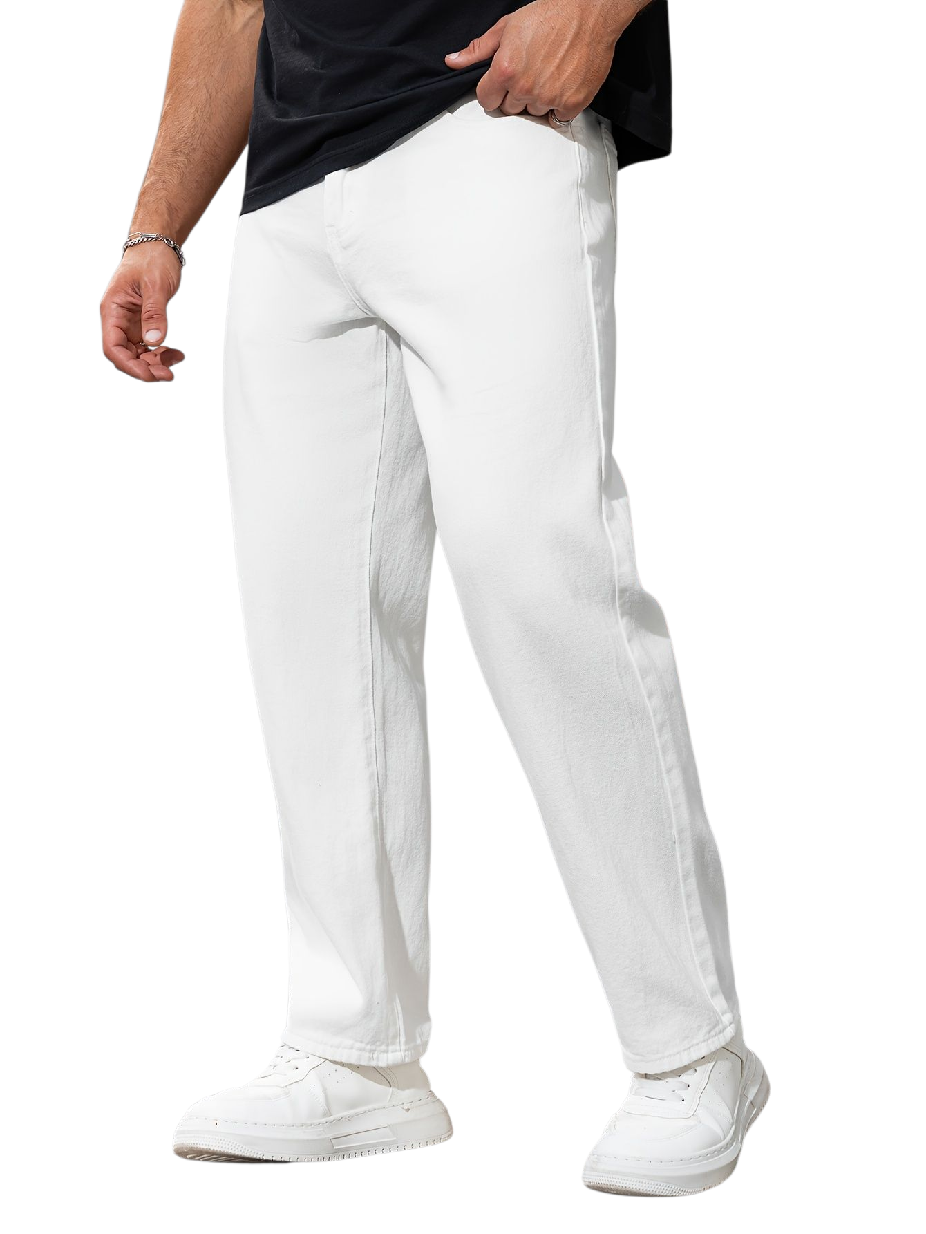 Białe jeansy męskie