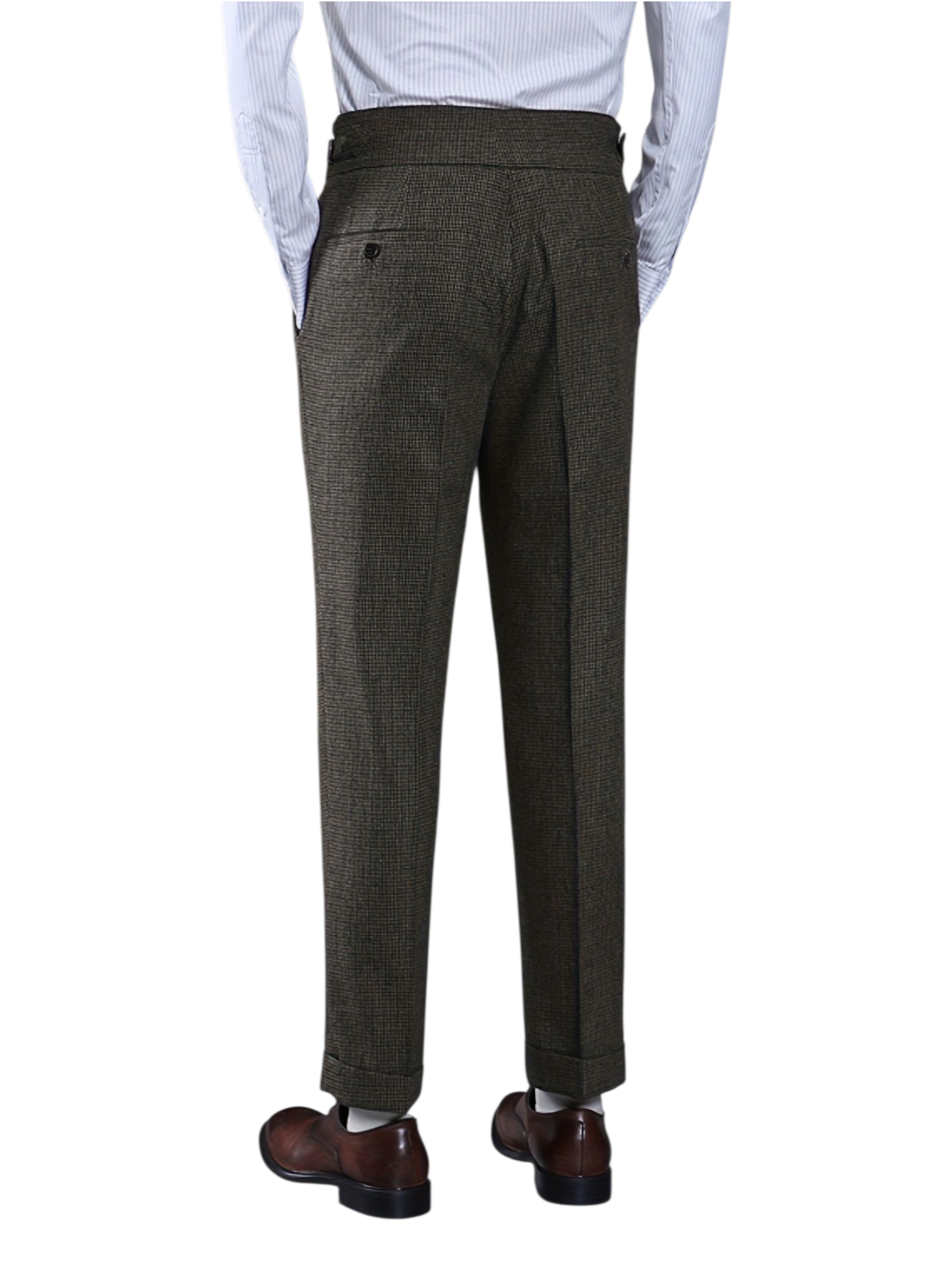 Włoskie spodnie męskie z domieszką wełny