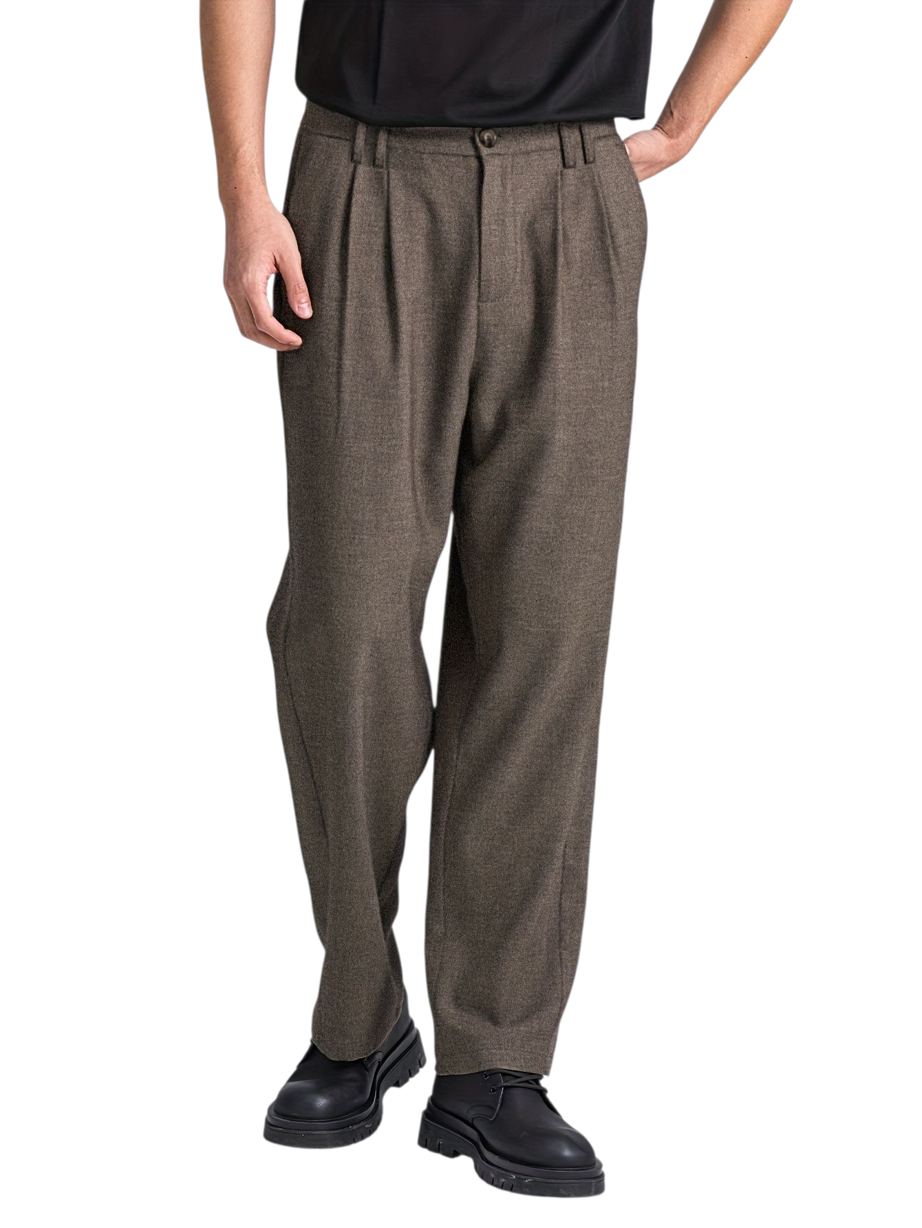 Męskie spodnie z mieszanki wełny