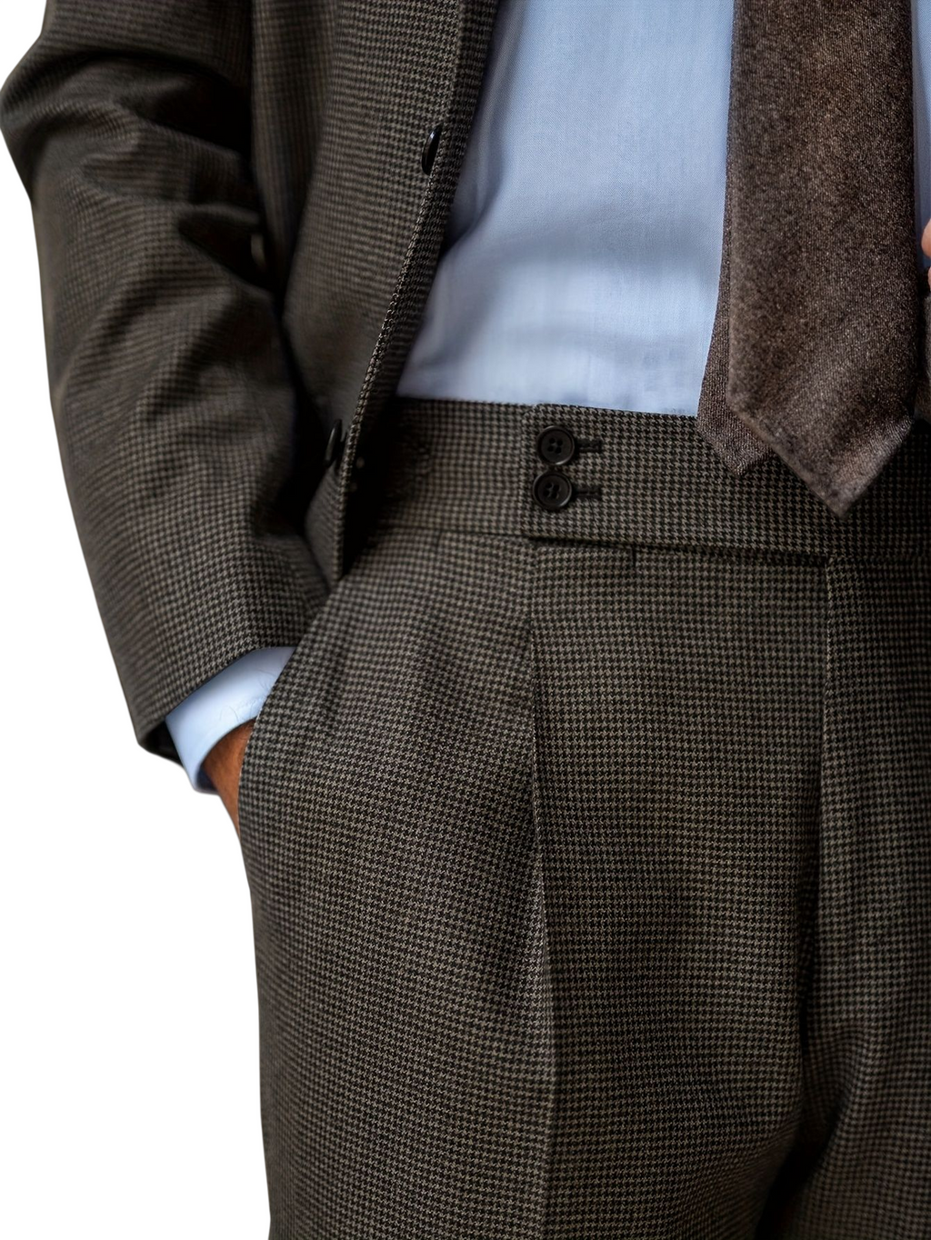 Włoskie spodnie męskie z domieszką wełny