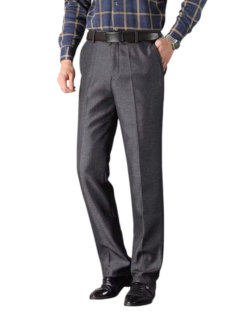 Wełniane spodnie męskie regular