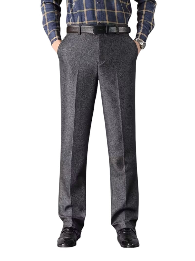 Wełniane spodnie męskie regular