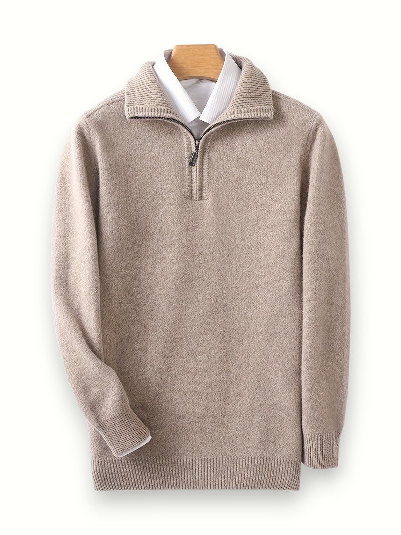 Męski sweter z suwakiem 100% Wełna