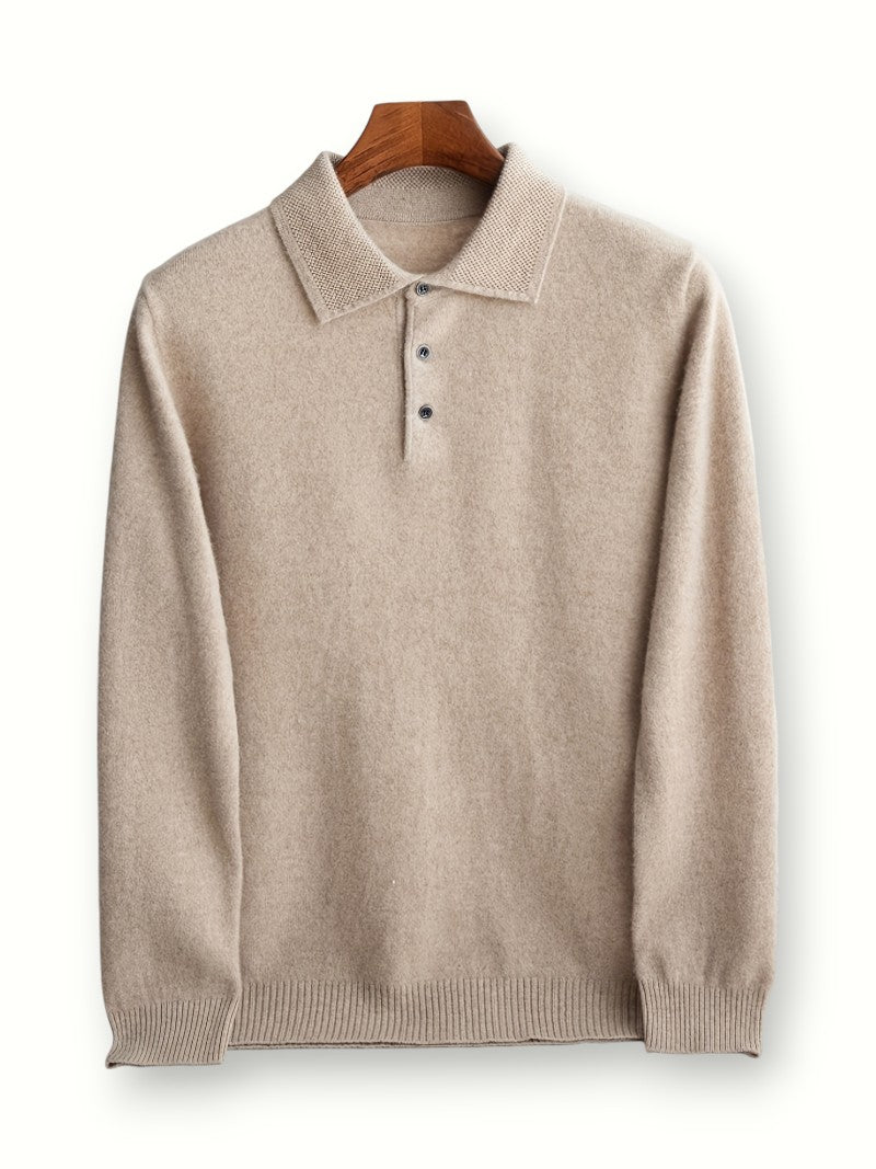 Sweter Męski z Kołnierzem 100% Wełna