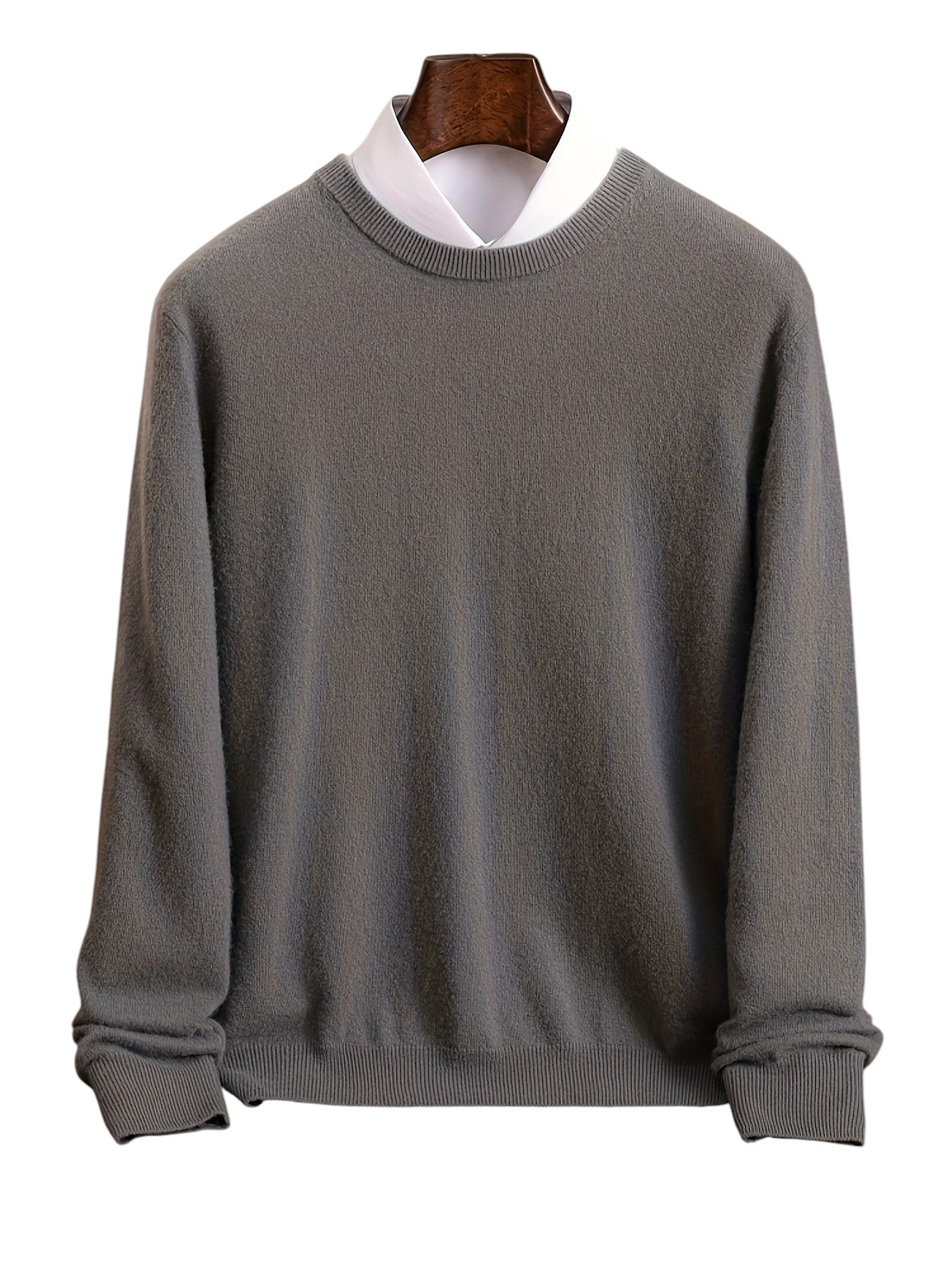 Szary Sweter 100% Wełny Męski