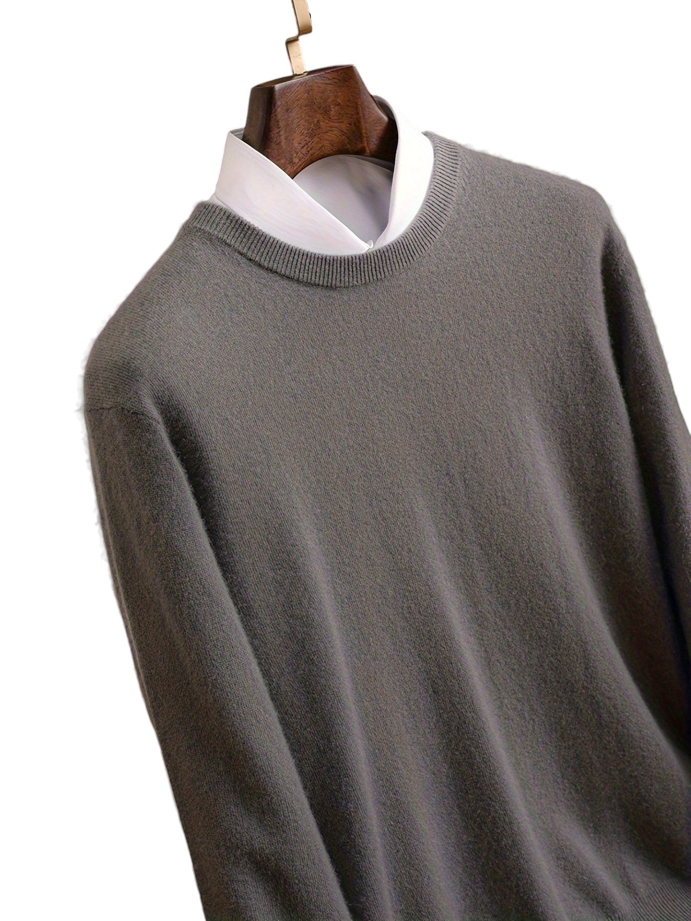 Szary Sweter 100% Wełny Męski