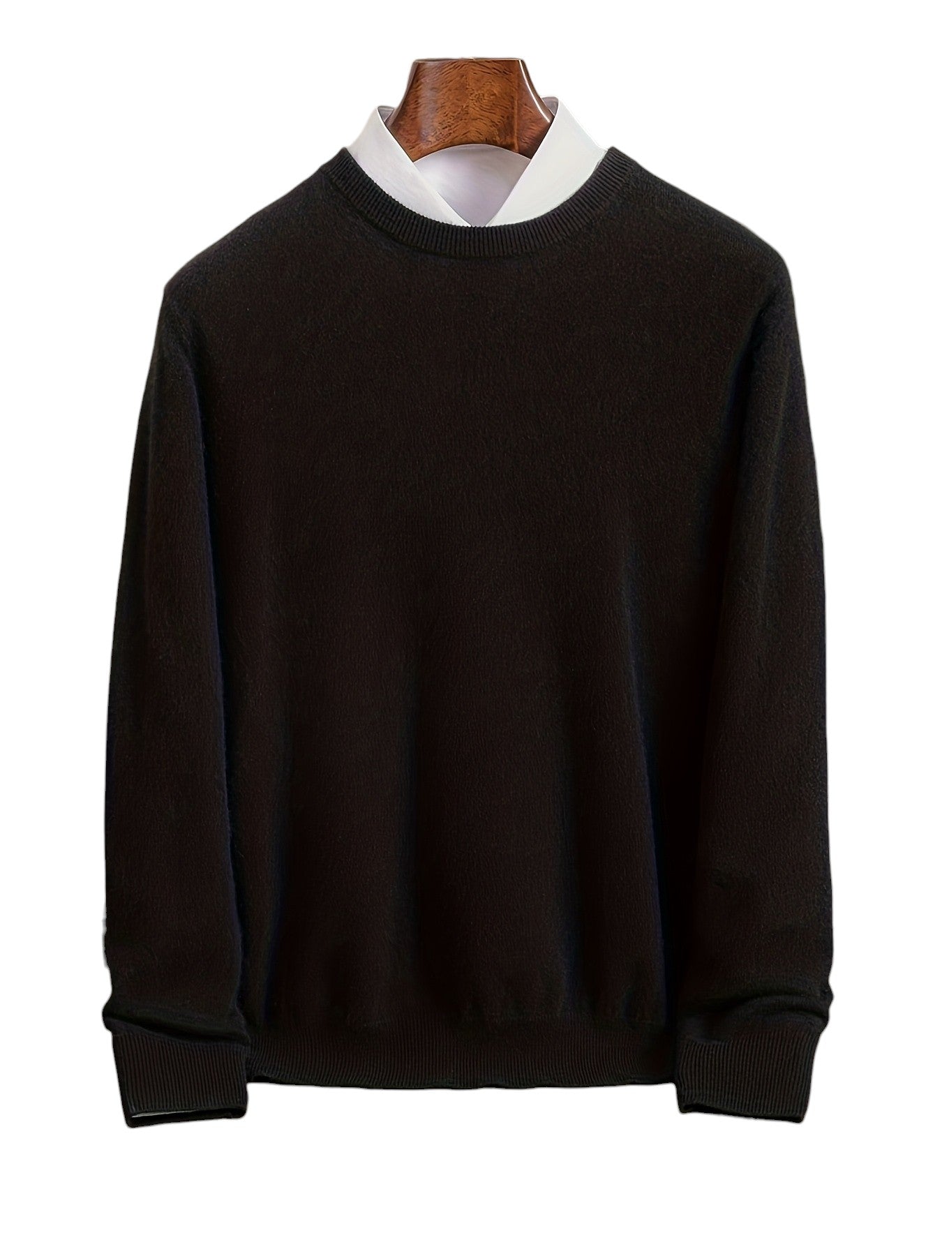 Czarny Sweter 100% Wełna Męski