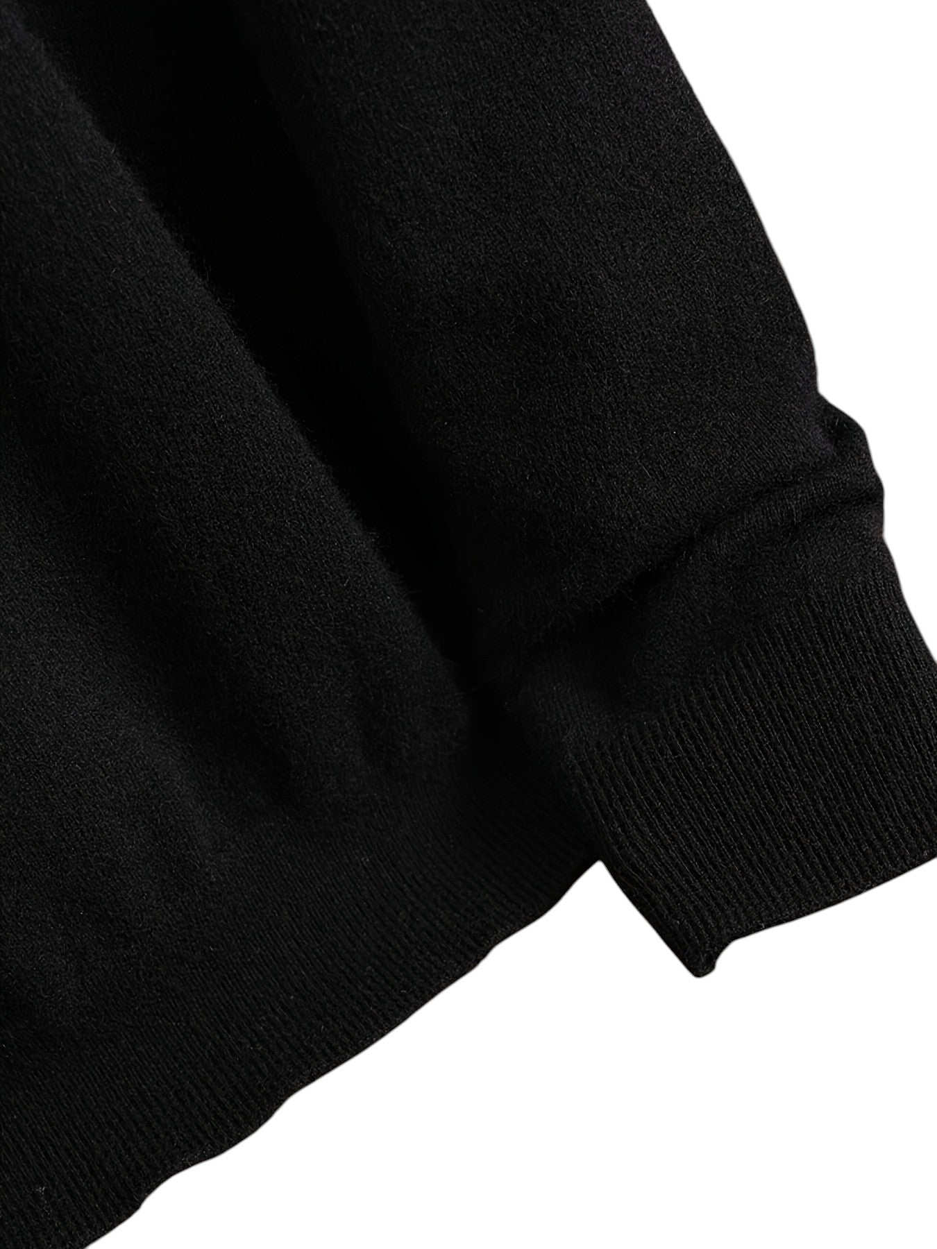 Czarny Sweter 100% Wełna Męski