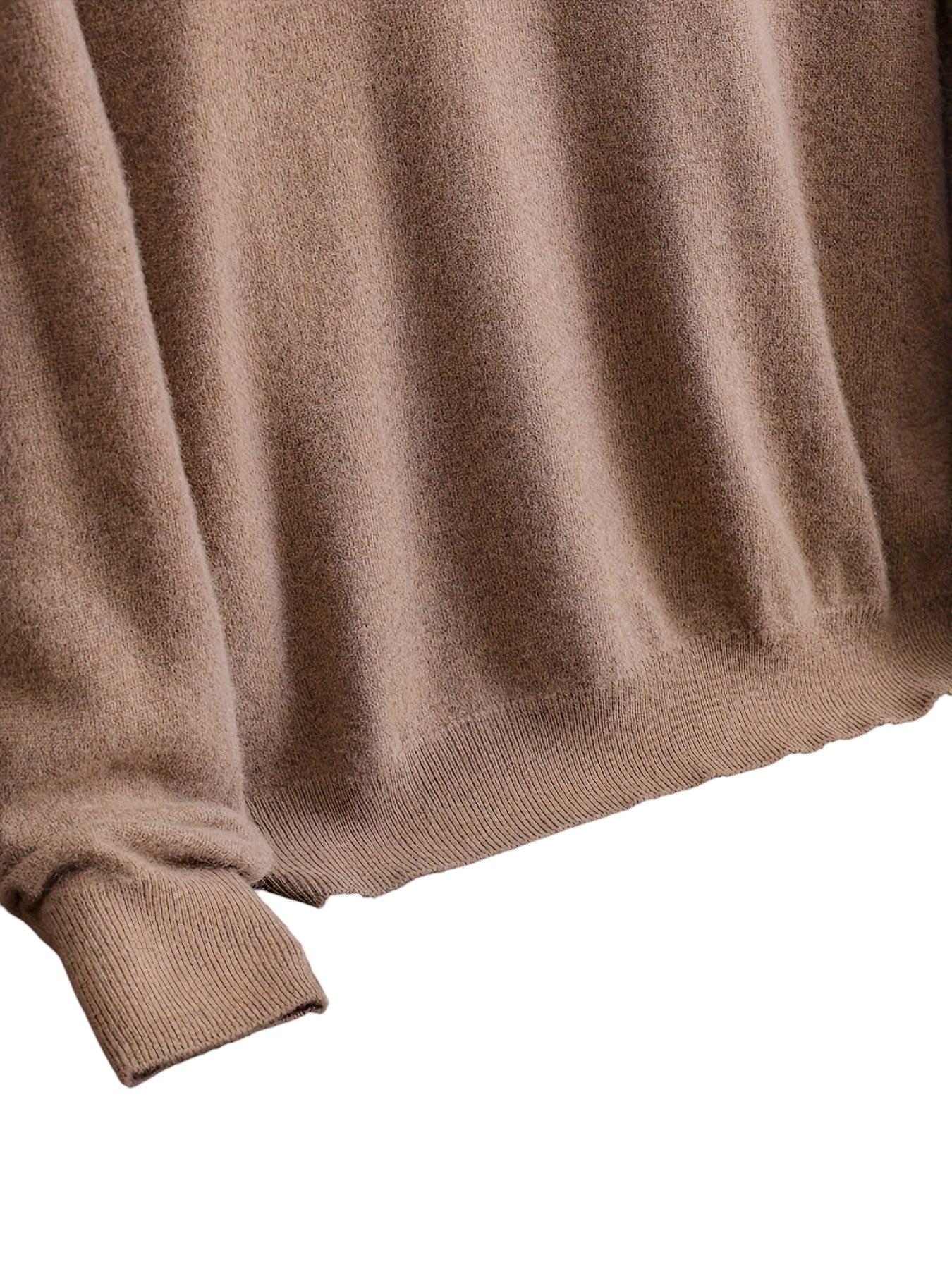 Kremowy Sweter 100% Wełny Męski