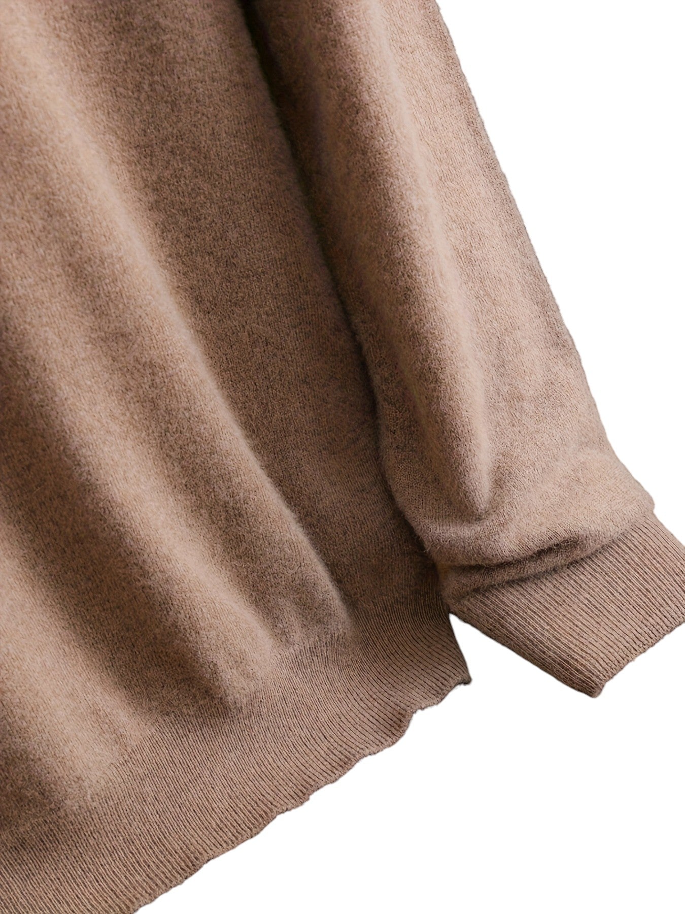 Kremowy Sweter 100% Wełny Męski