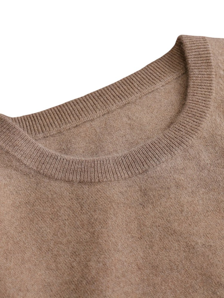 Kremowy Sweter 100% Wełny Męski